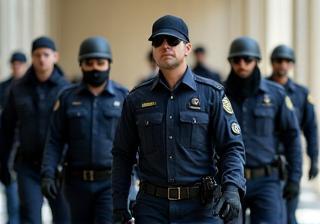 Armed and unarmed security guards on patrol