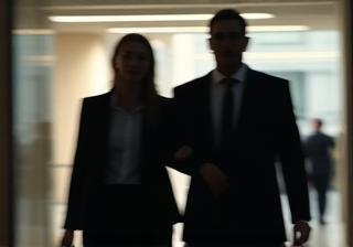 Image depicting a close protection detail shielding a person